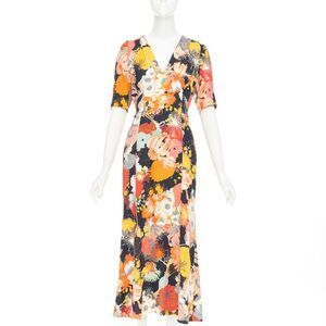 Dries Van Noten 2017 Floral Vneck Dress